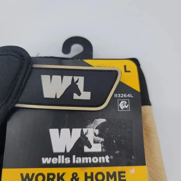 NWT Wells Lamont Work Gloves Water Resistant Genuine Leather Home Stretch Sz L - Picture 4 of 6